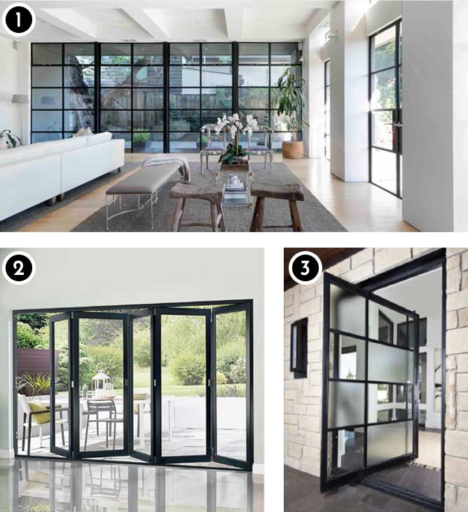 iron door opening options slim line or bi-fold or pivot